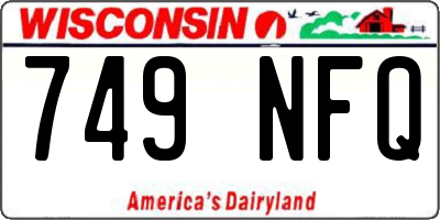 WI license plate 749NFQ