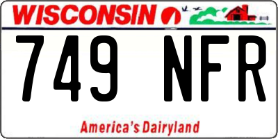 WI license plate 749NFR