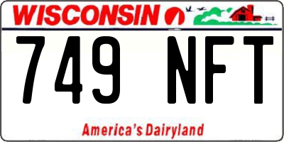 WI license plate 749NFT