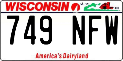 WI license plate 749NFW