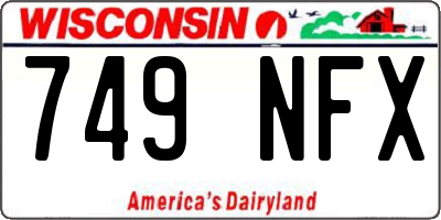 WI license plate 749NFX