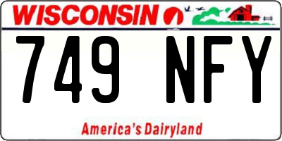 WI license plate 749NFY