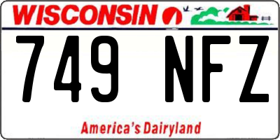 WI license plate 749NFZ