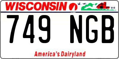 WI license plate 749NGB