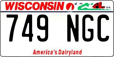 WI license plate 749NGC