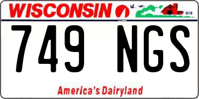 WI license plate 749NGS