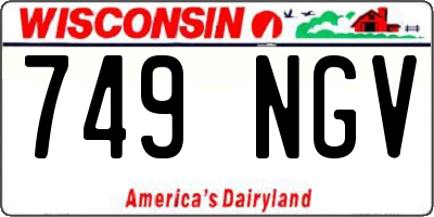 WI license plate 749NGV