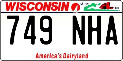 WI license plate 749NHA