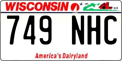 WI license plate 749NHC