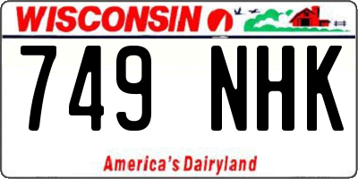 WI license plate 749NHK