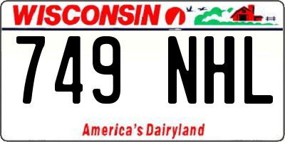 WI license plate 749NHL