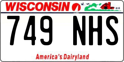 WI license plate 749NHS