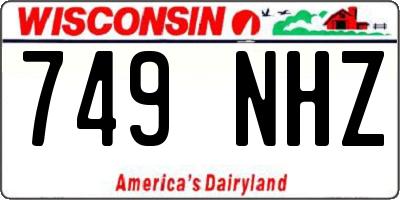 WI license plate 749NHZ