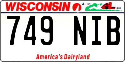 WI license plate 749NIB