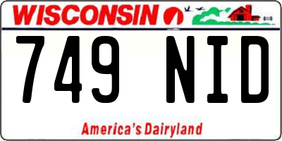 WI license plate 749NID