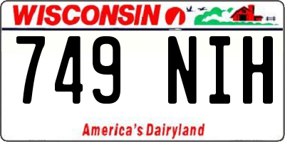 WI license plate 749NIH
