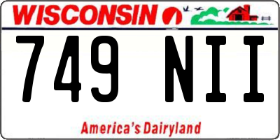 WI license plate 749NII