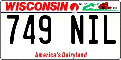WI license plate 749NIL