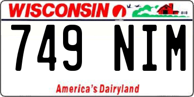 WI license plate 749NIM