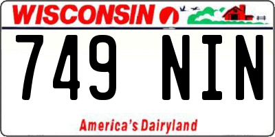 WI license plate 749NIN