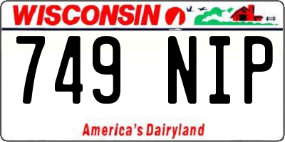 WI license plate 749NIP