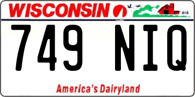 WI license plate 749NIQ