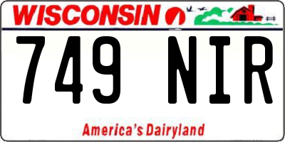 WI license plate 749NIR