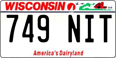 WI license plate 749NIT