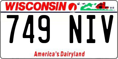 WI license plate 749NIV
