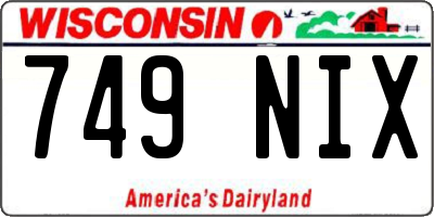 WI license plate 749NIX