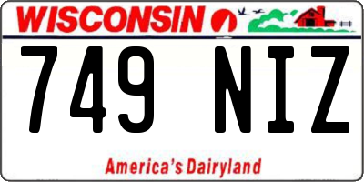 WI license plate 749NIZ