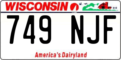 WI license plate 749NJF