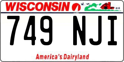 WI license plate 749NJI