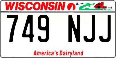 WI license plate 749NJJ