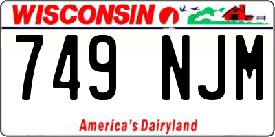 WI license plate 749NJM