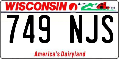 WI license plate 749NJS