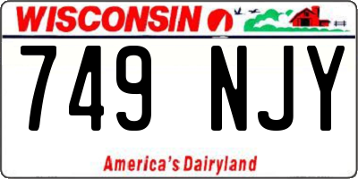 WI license plate 749NJY
