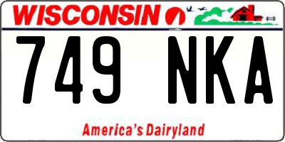 WI license plate 749NKA