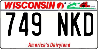 WI license plate 749NKD