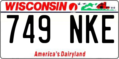 WI license plate 749NKE