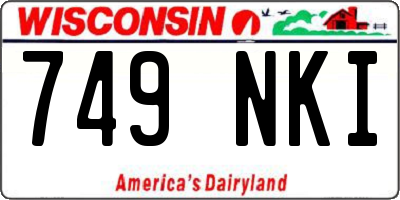 WI license plate 749NKI