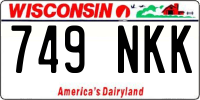 WI license plate 749NKK