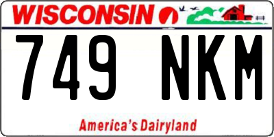WI license plate 749NKM