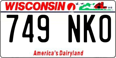 WI license plate 749NKO