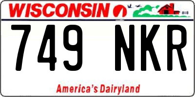 WI license plate 749NKR