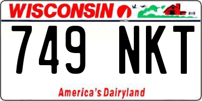 WI license plate 749NKT