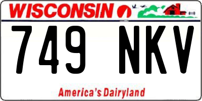 WI license plate 749NKV