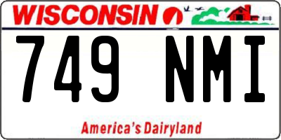WI license plate 749NMI