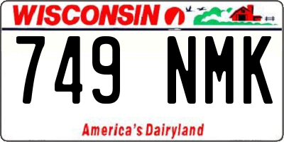 WI license plate 749NMK