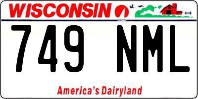 WI license plate 749NML